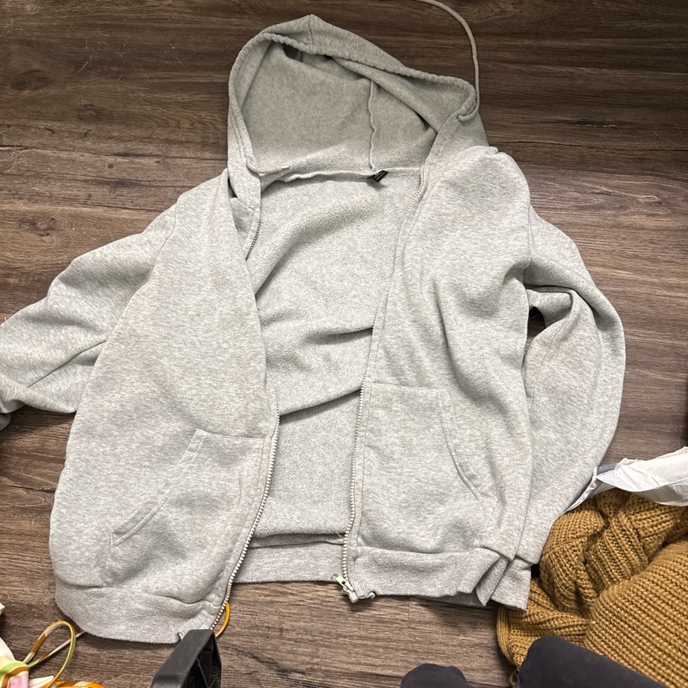 Gray Zip-Up Hoodie